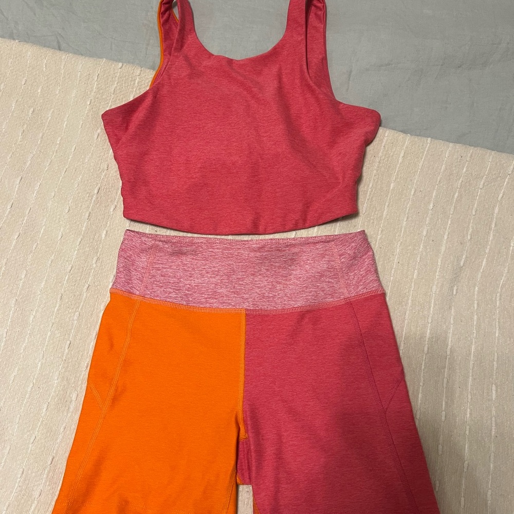 Outdoor Voices biker short and top workout set